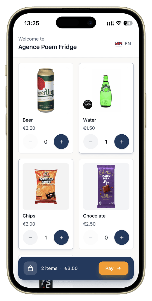 Honesty Bar app on iPhone